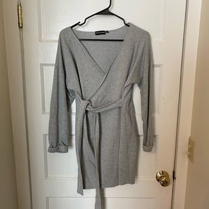 Grey Wrap Dress